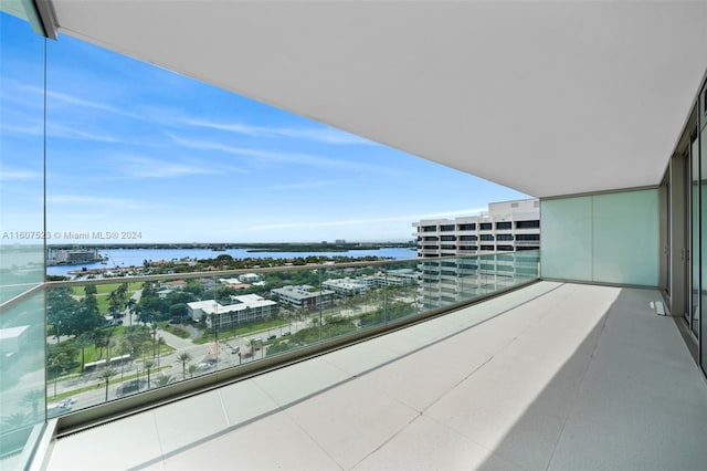 balcony with a water view