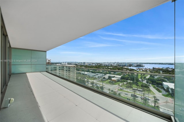 balcony with a water view