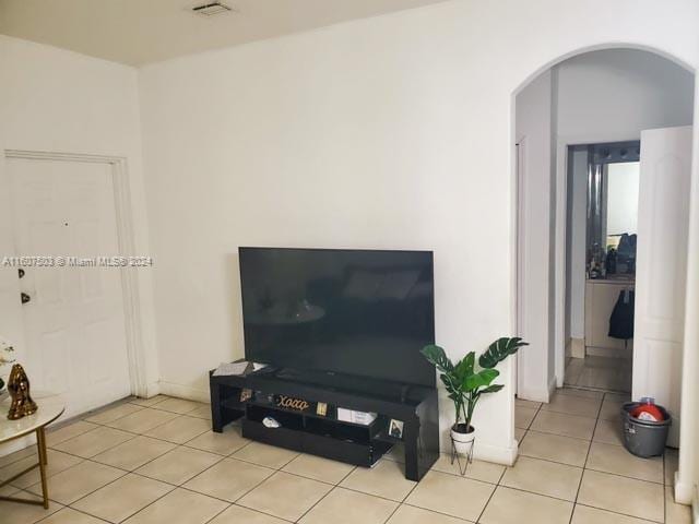 view of tiled living room