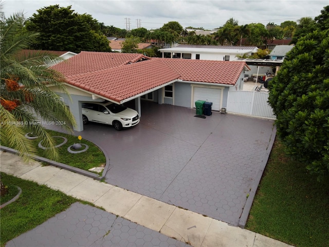 view of front of house with a carport
