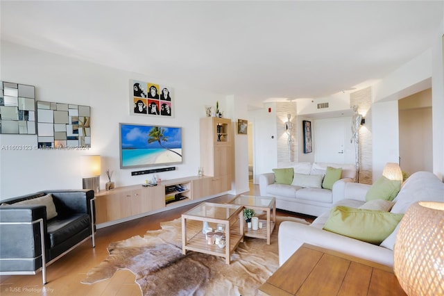 living room featuring hardwood / wood-style floors