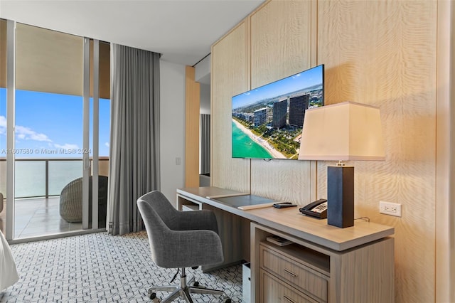 9703 Collins Ave Unit 1205, Bal Harbour, FL 33154 - office area featuring floor to ceiling windows