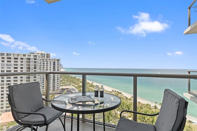 9703 Collins Ave Unit 1205, Bal Harbour, FL 33154 - balcony featuring view of water and beach