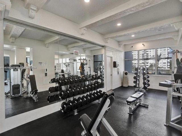 exercise room featuring a healthy amount of sunlight