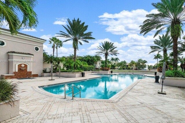 view of pool featuring a patio