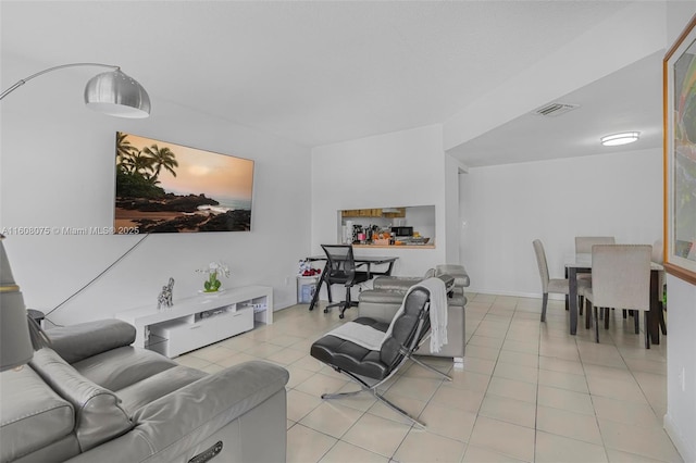 view of tiled living room