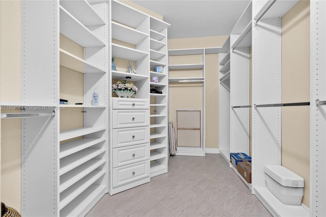 view of walk in closet