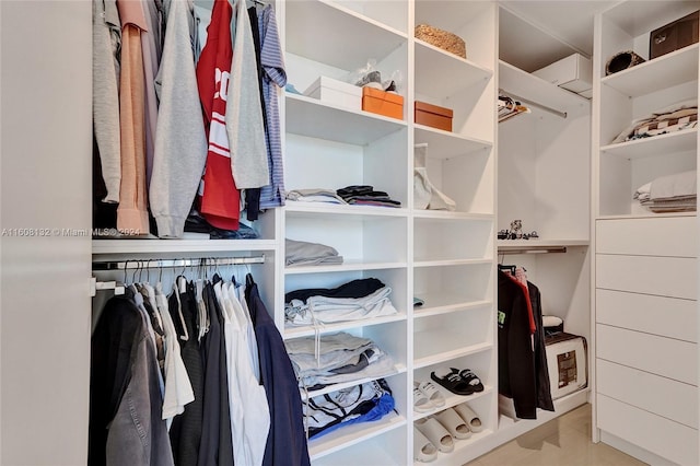 view of walk in closet