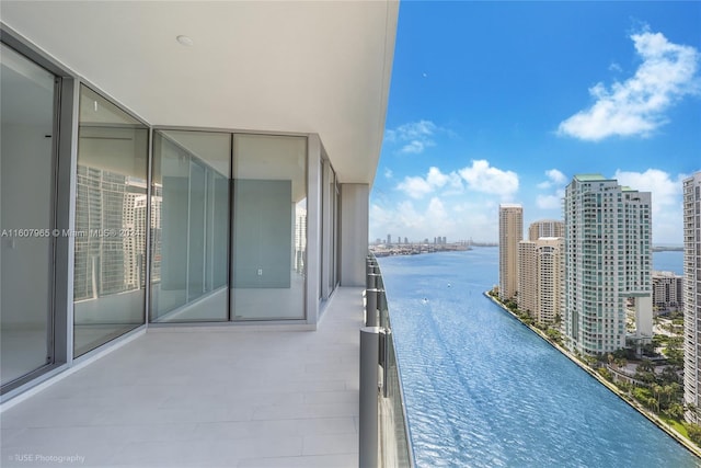 balcony with a water view