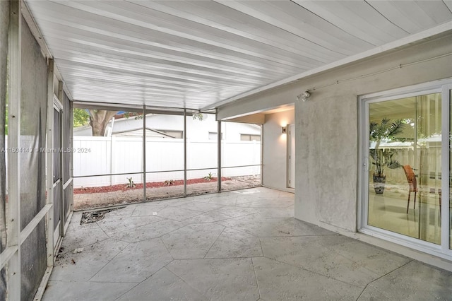 view of unfurnished sunroom