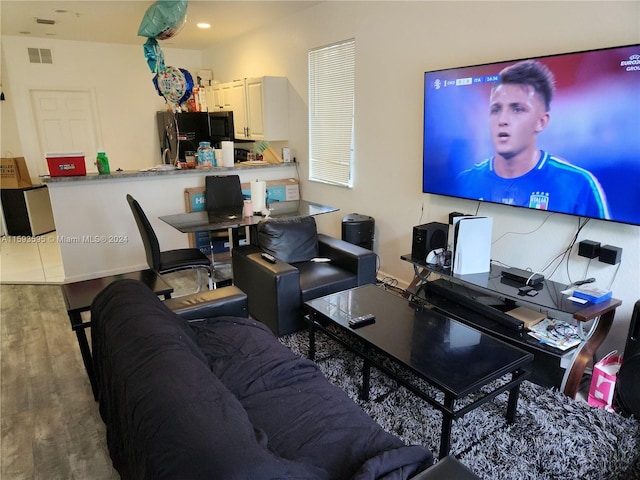 living room featuring hardwood / wood-style flooring