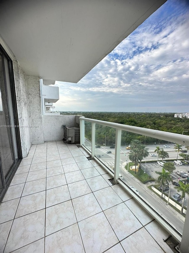 balcony with central AC unit