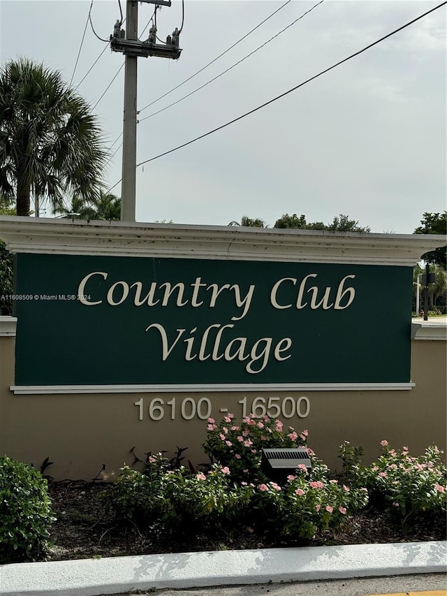 view of community sign