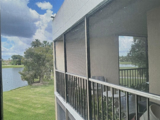 balcony with a water view