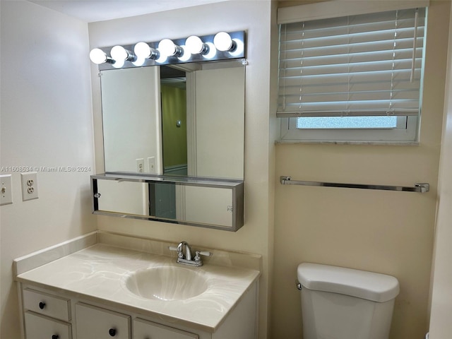 bathroom with toilet and vanity