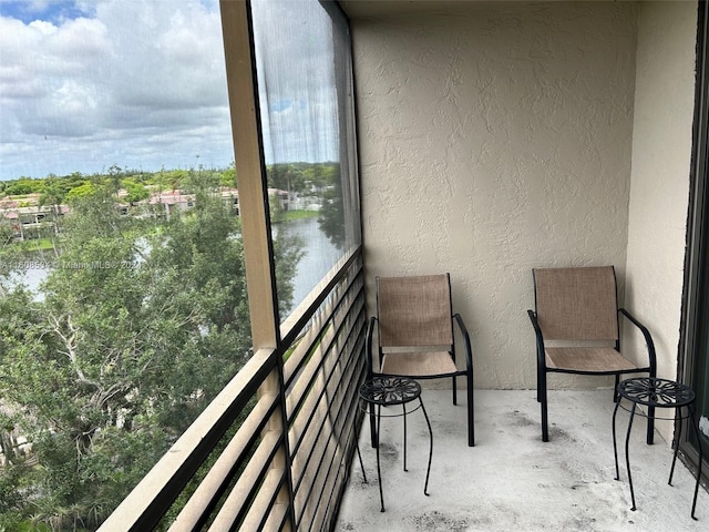 balcony with a water view