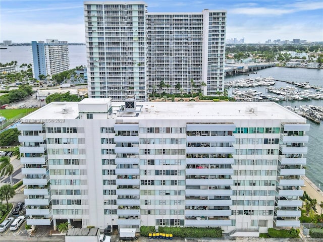 view of property with a water view