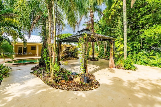 view of patio / terrace featuring a gazebo