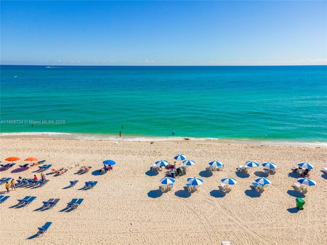 property view of water with a beach view