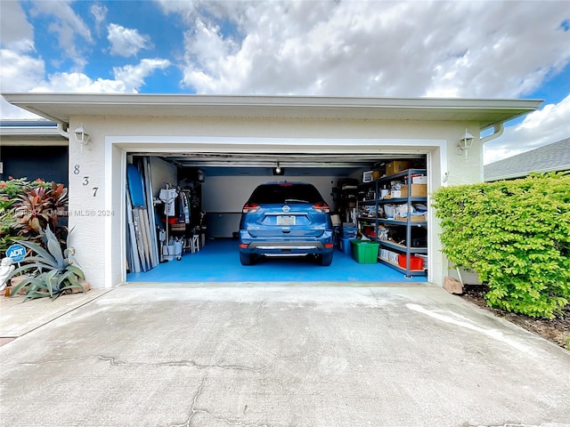 view of garage