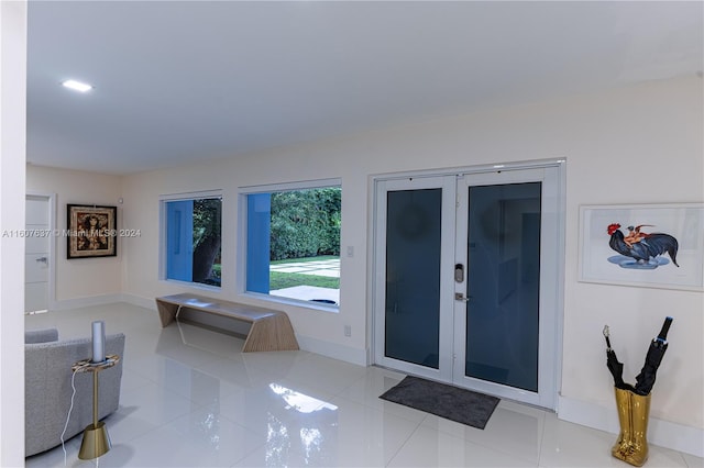 entryway with tile patterned flooring