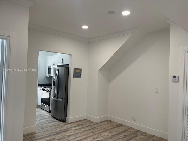 hall with light wood-type flooring