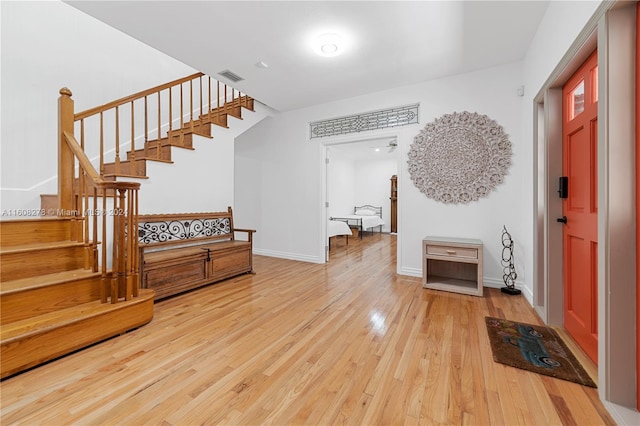 foyer featuring wood-type flooring