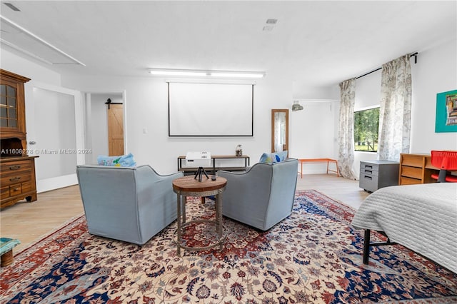 living room with light wood-type flooring