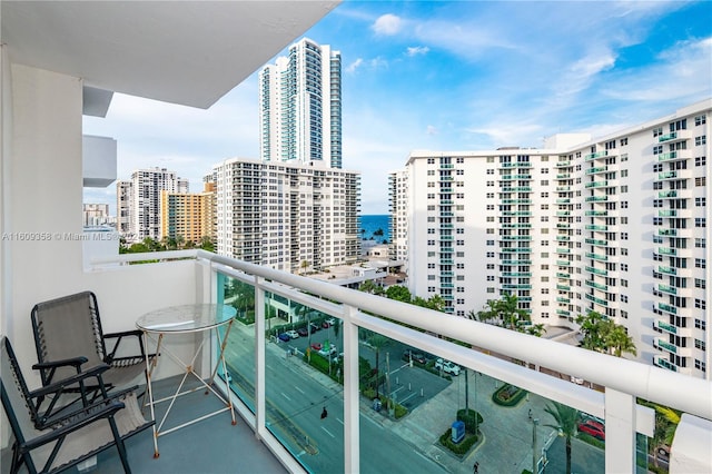 balcony with a water view