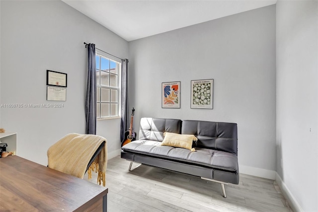 interior space with light hardwood / wood-style flooring