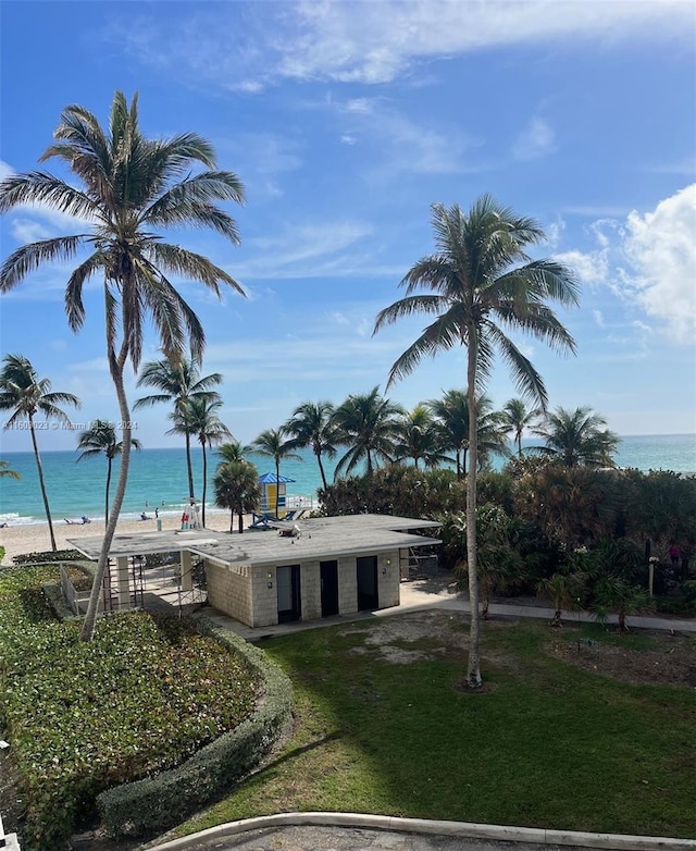 water view with a view of the beach