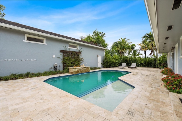 view of pool featuring a patio