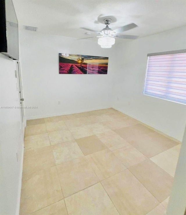 interior space featuring light tile patterned flooring