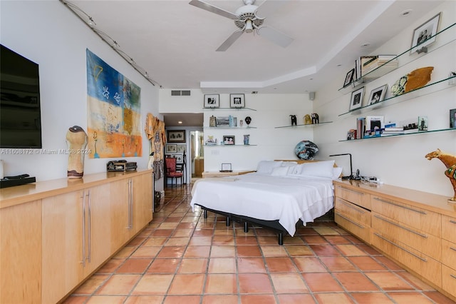 bedroom with light tile patterned flooring