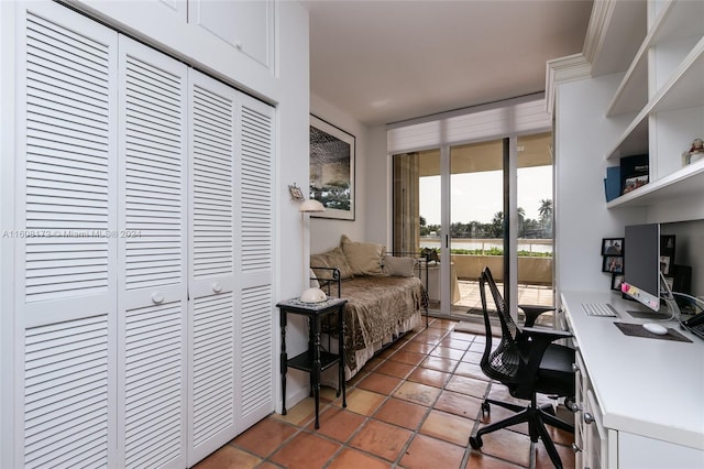 office space featuring expansive windows