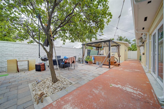 view of patio / terrace featuring a gazebo