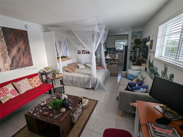 bedroom featuring tile flooring