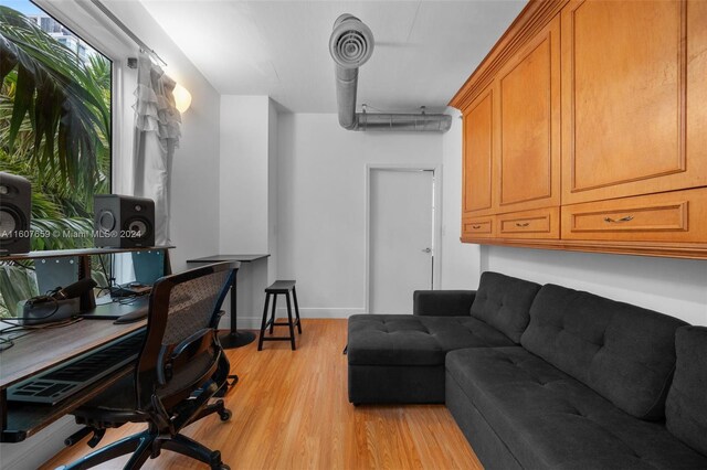 office area featuring light wood-type flooring