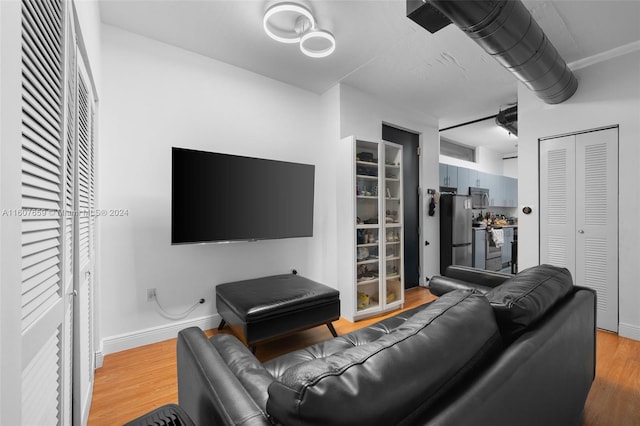 living room featuring wood-type flooring