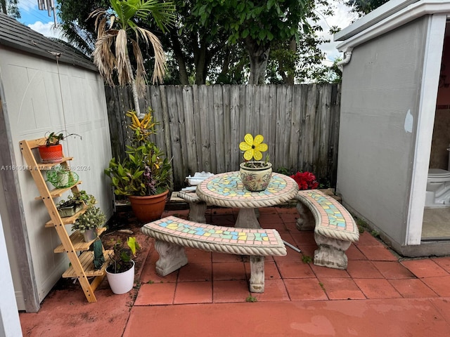 view of patio with fence