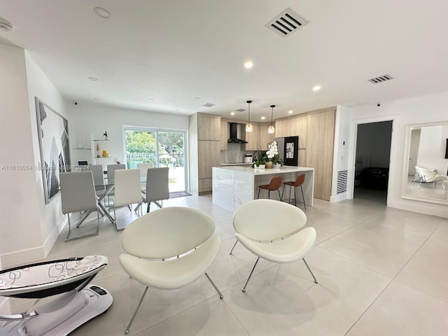 view of tiled living room