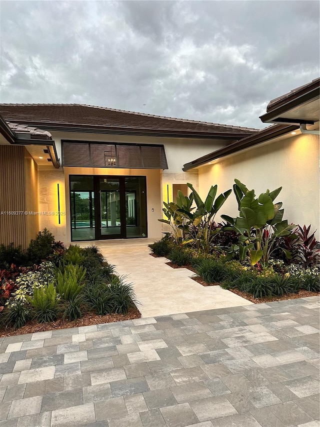 view of exterior entry with french doors