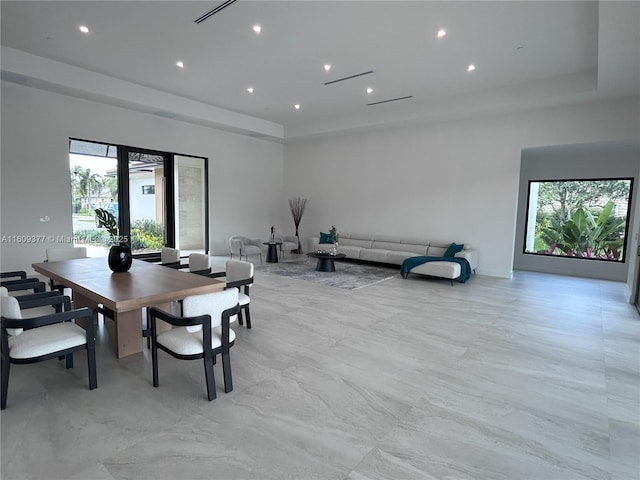12231 SW 2nd St, Plantation, FL 33325 - dining area featuring a raised ceiling and recessed lighting