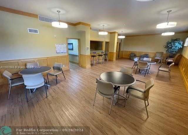 dining room with light wood-type flooring