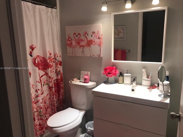 bathroom with toilet and oversized vanity