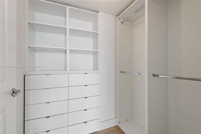 spacious closet featuring light wood-type flooring