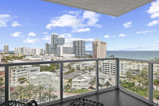 balcony with a water view