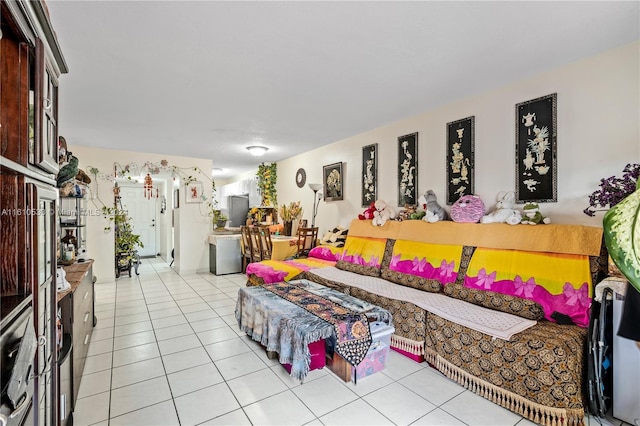 view of tiled living room