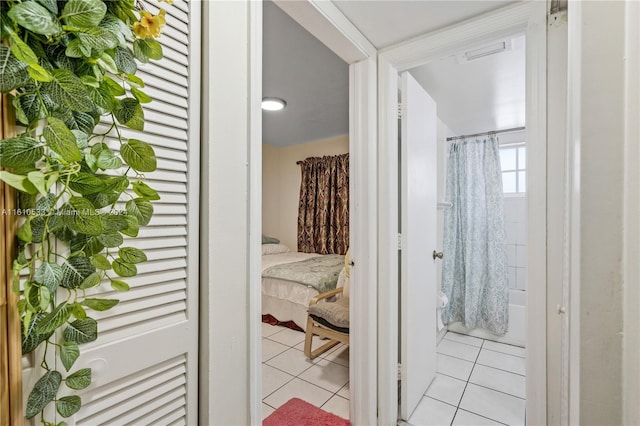 interior space featuring light tile patterned floors