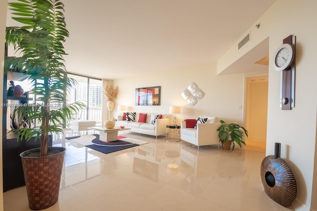 interior space with tile patterned flooring